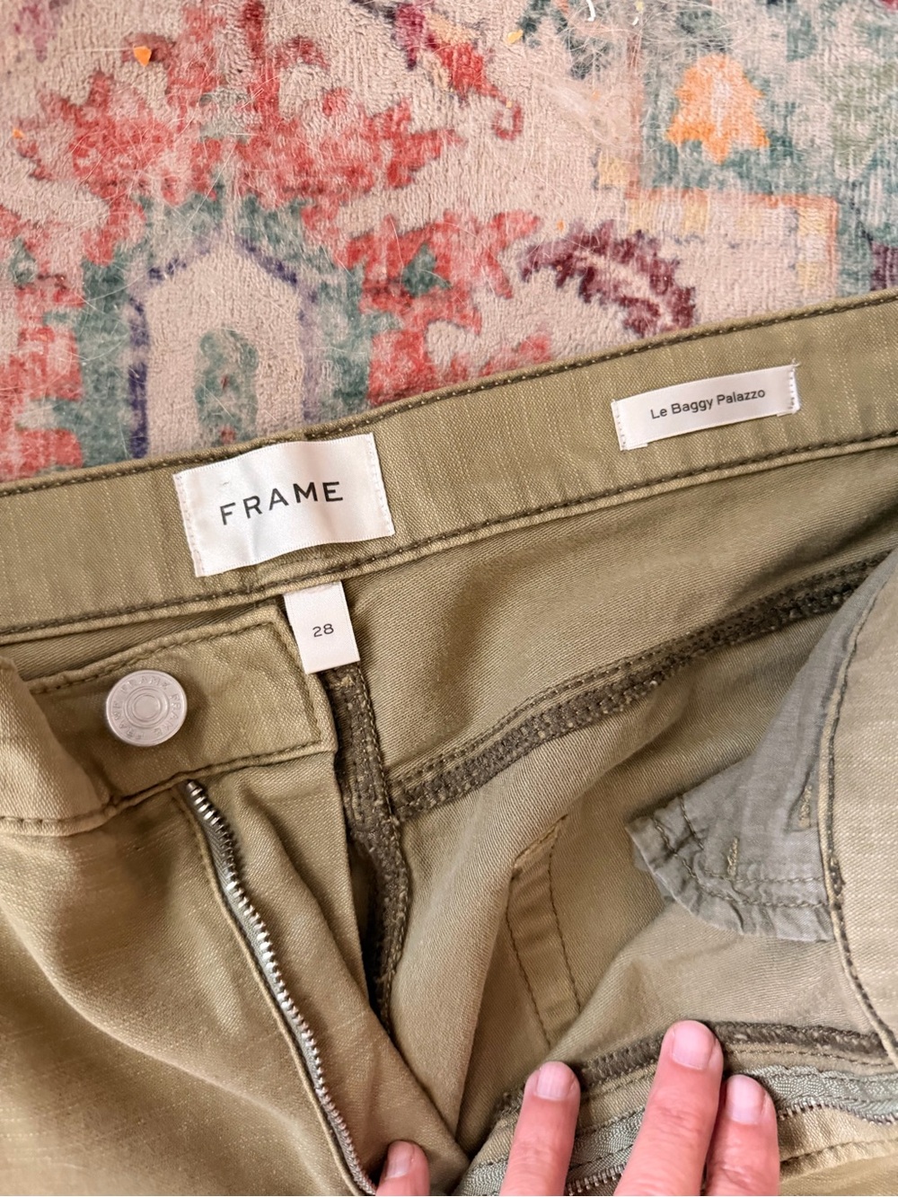 Frame Denim Olive Wide-Leg Chinos - Picture 2 of 3